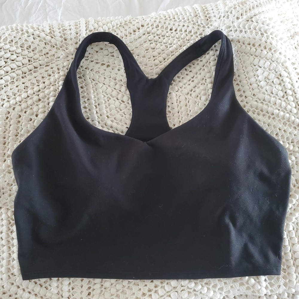 PINK Sports Bra Womens Large‎ Black Ultimate Lightly Lined Racerback Active